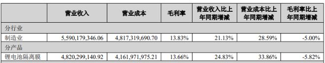 股价大涨难掩中报亏损“寒意”恩捷股份核心产品毛利率承压扩产遇挫再添堵(图1)